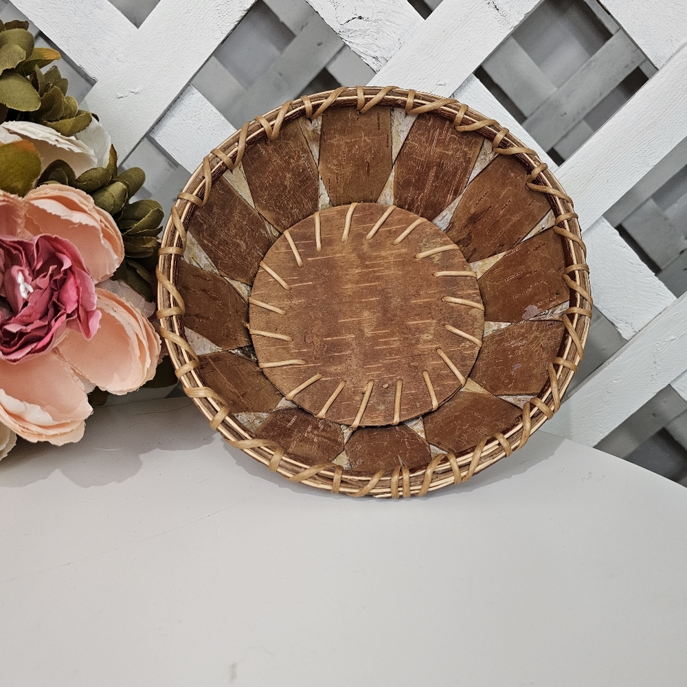 Alaska Vintage Handmade Birch Bark Basket Nina Harvey